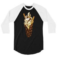 Bubble Waffle Ice Cream T  Shirt Egg Bubble Chocolate Waffle Vanilla I 3/4 Sleeve Shirt | Artistshot