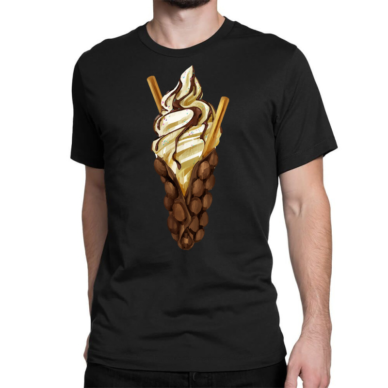 Bubble Waffle Ice Cream T  Shirt Egg Bubble Chocolate Waffle Vanilla I Classic T-shirt by difficultasian | Artistshot