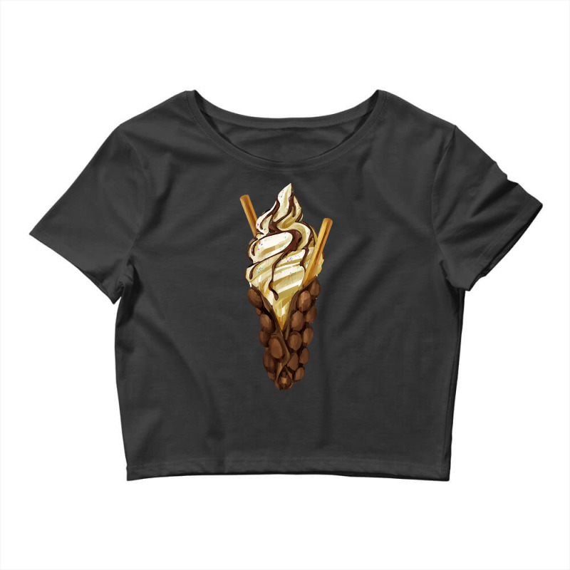 Bubble Waffle Ice Cream T  Shirt Egg Bubble Chocolate Waffle Vanilla I Crop Top by difficultasian | Artistshot