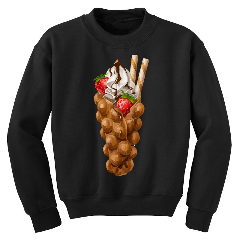 Bubble Waffle Ice Cream T  Shirt Egg Bubble Waffle Vanilla Ice Cream W Youth Sweatshirt by difficultasian | Artistshot