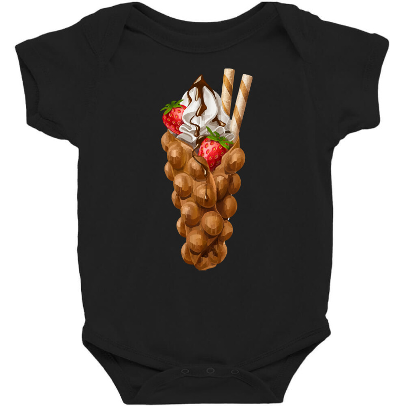 Bubble Waffle Ice Cream T  Shirt Egg Bubble Waffle Vanilla Ice Cream W Baby Bodysuit by difficultasian | Artistshot