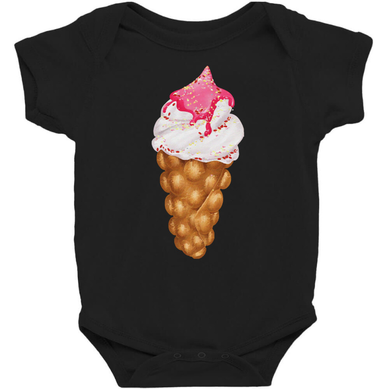 Bubble Waffle Ice Cream T  Shirt Egg Bubble Waffle Vanilla Ice Cream W Baby Bodysuit by difficultasian | Artistshot