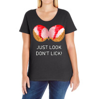 Ice Cream Boobs   Just Look Don't Lick, Ice Cream T Shirt Ladies Curvy T-shirt | Artistshot