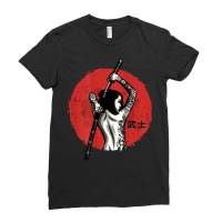 Japanese Warrior   Sexy Samurai   Female Samurai (on Back) T Shirt Ladies Fitted T-shirt | Artistshot