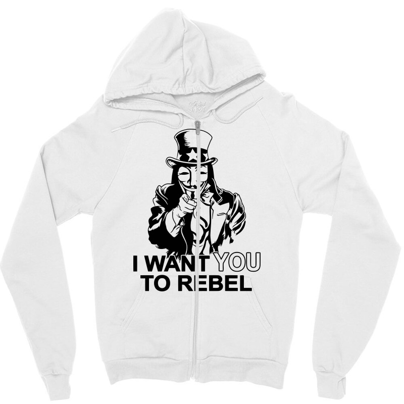 I Want You To Rebel Zipper Hoodie | Artistshot