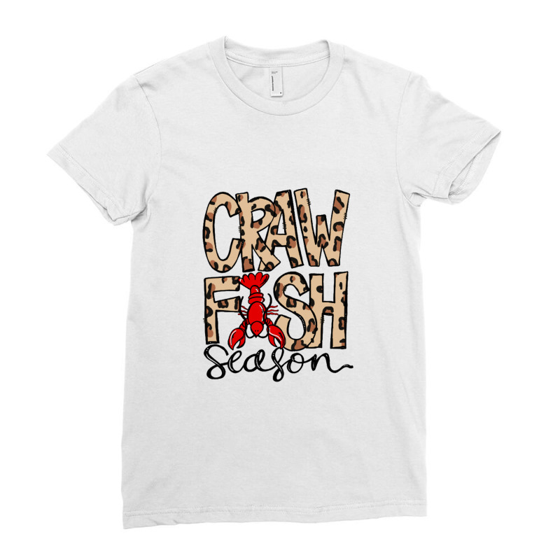 Craw Fish Season Leopard Print Love Crawfishee Ladies Fitted T-Shirt by saterseim | Artistshot