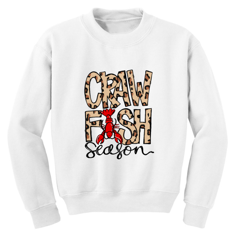 Craw Fish Season Leopard Print Love Crawfishee Youth Sweatshirt by saterseim | Artistshot