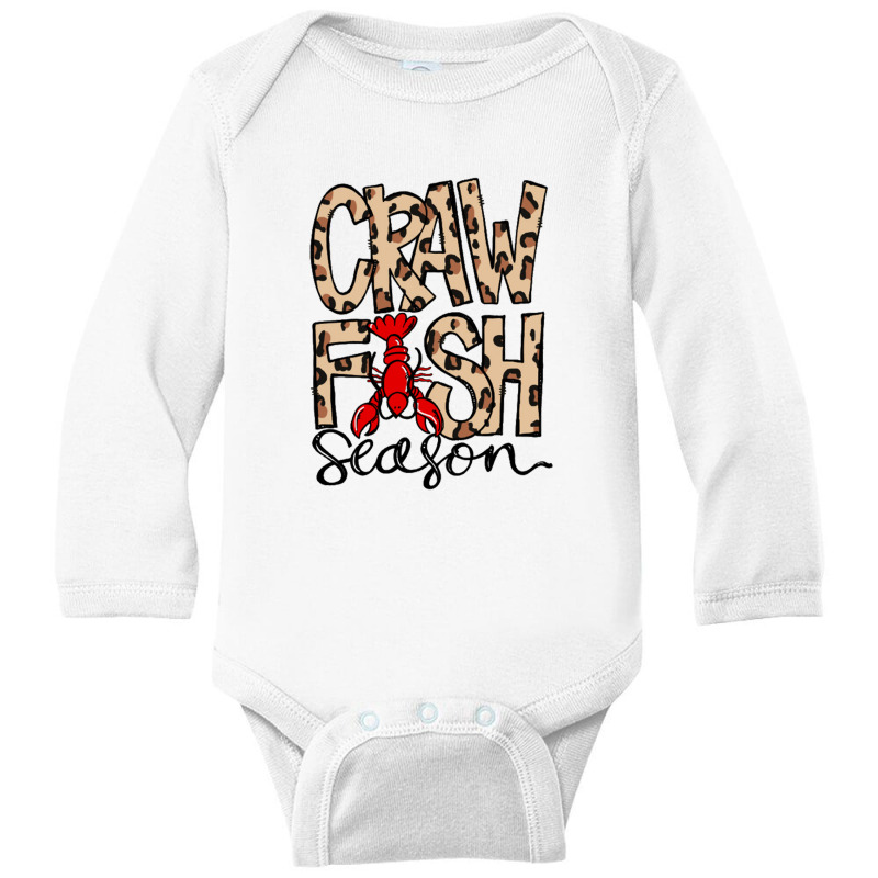 Craw Fish Season Leopard Print Love Crawfishee Long Sleeve Baby Bodysuit by saterseim | Artistshot