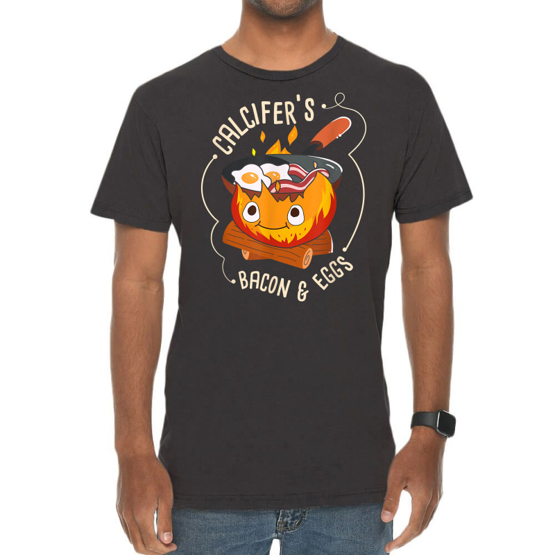 Calcifers Bacon And Egg I Camping Cooking I Bacon T Shirt Vintage T-Shirt by jacolepachew | Artistshot