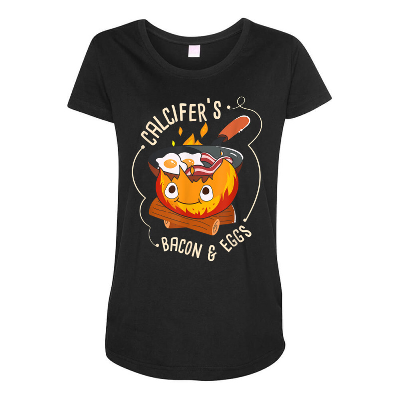 Calcifers Bacon And Egg I Camping Cooking I Bacon T Shirt Maternity Scoop Neck T-shirt by jacolepachew | Artistshot