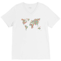 World Map V-neck Tee | Artistshot