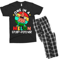 Family One In A Melon Step Father Dabbing Watermelon Summer T Shirt Men's T-shirt Pajama Set | Artistshot