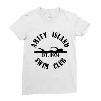 Amity Island Swim Club White Essential Ladies Fitted T-shirt | Artistshot