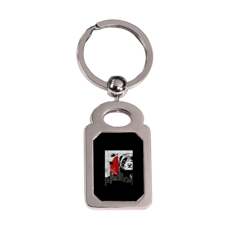 Urban Ferret Silver Rectangle Keychain | Artistshot