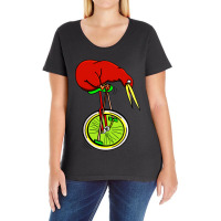 Kiwi Riding A Bike Ladies Curvy T-shirt | Artistshot