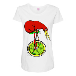 kiwi riding a bike Maternity Scoop Neck T-shirt | Artistshot