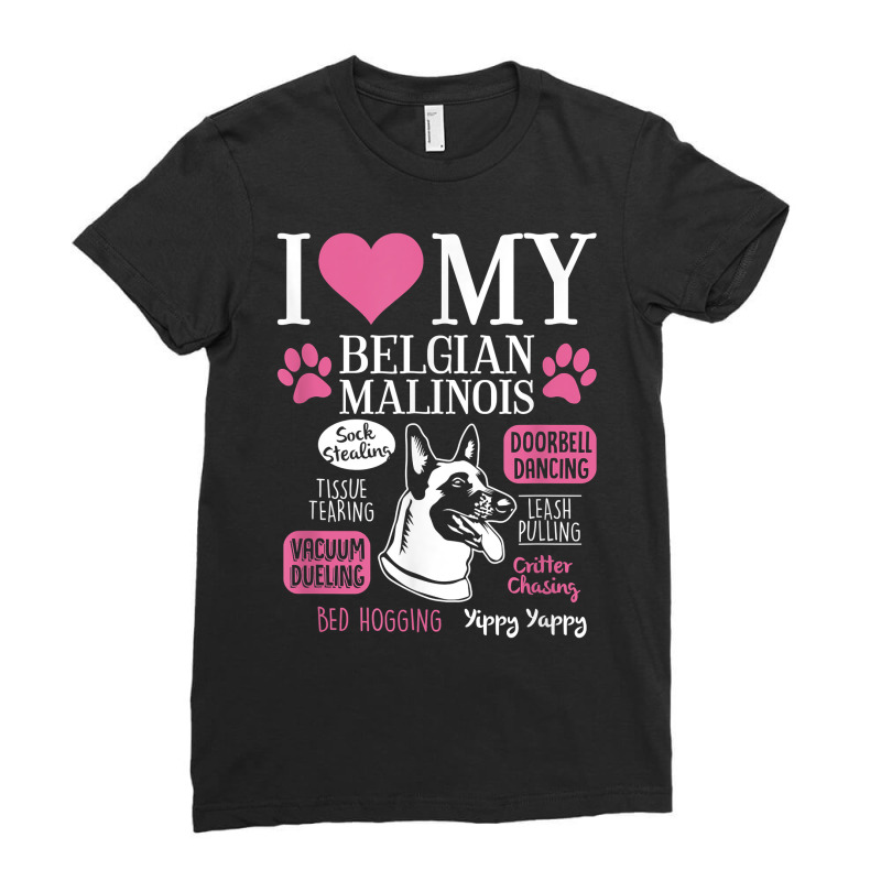 Dog Anatomy Of A Belgian Malinois T Shirt Ladies Fitted T-Shirt by adrienskradski | Artistshot