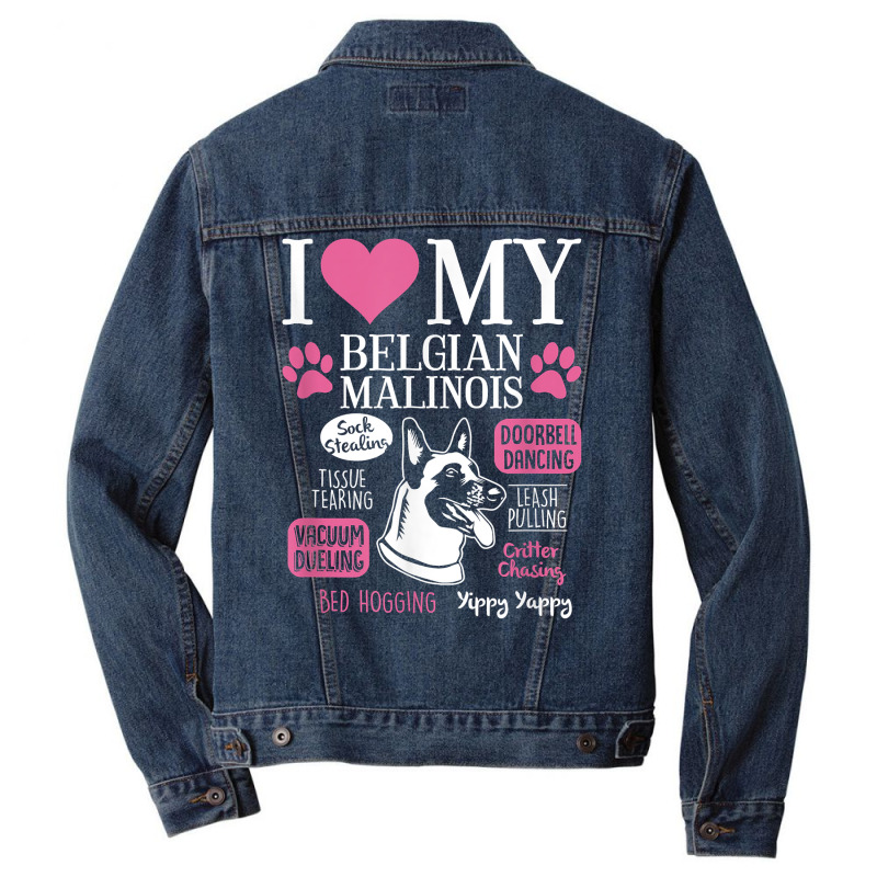 Dog Anatomy Of A Belgian Malinois T Shirt Men Denim Jacket by adrienskradski | Artistshot