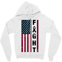 Fight Cancer Awareness T Shirts American Flag Grey Matters T Shirt Zipper Hoodie | Artistshot