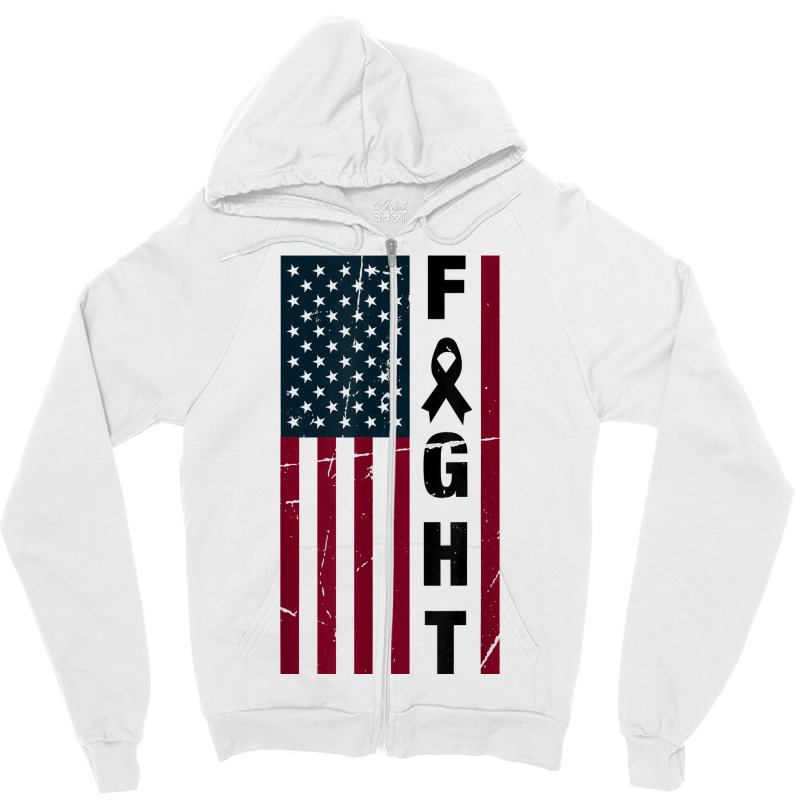 Fight Cancer Awareness T Shirts American Flag Grey Matters T Shirt Zipper Hoodie by juleakuehneman | Artistshot