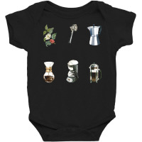 Coffee Making Tools And Equipment T  Shirt Assorted Coffee Making Tool Baby Bodysuit | Artistshot