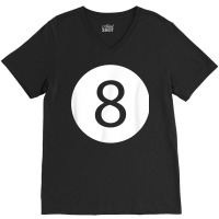 Funny 8 Ball Magic Eight Ball Billiards Pool Black T Shirt V-neck Tee | Artistshot