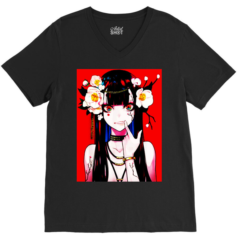 Anime Girl Japanese Aesthetic V-neck Tee | Artistshot