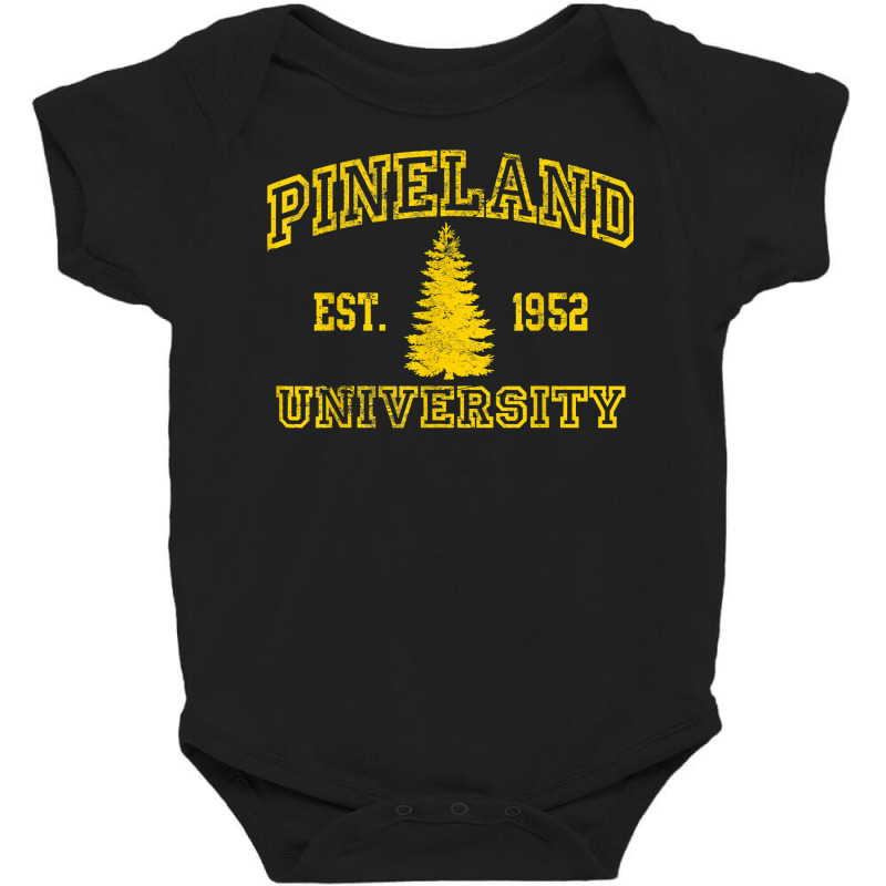 Pineland University Yellow Lettered Heavy Cotton Shirt T Shirt Baby Bodysuit | Artistshot