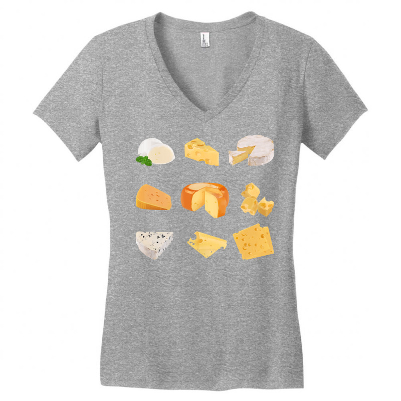 Different Types Of Cheese T  Shirt3 D Cheese Variety    Mozarella, Swi Women's V-Neck T-Shirt by thymeartiste | Artistshot