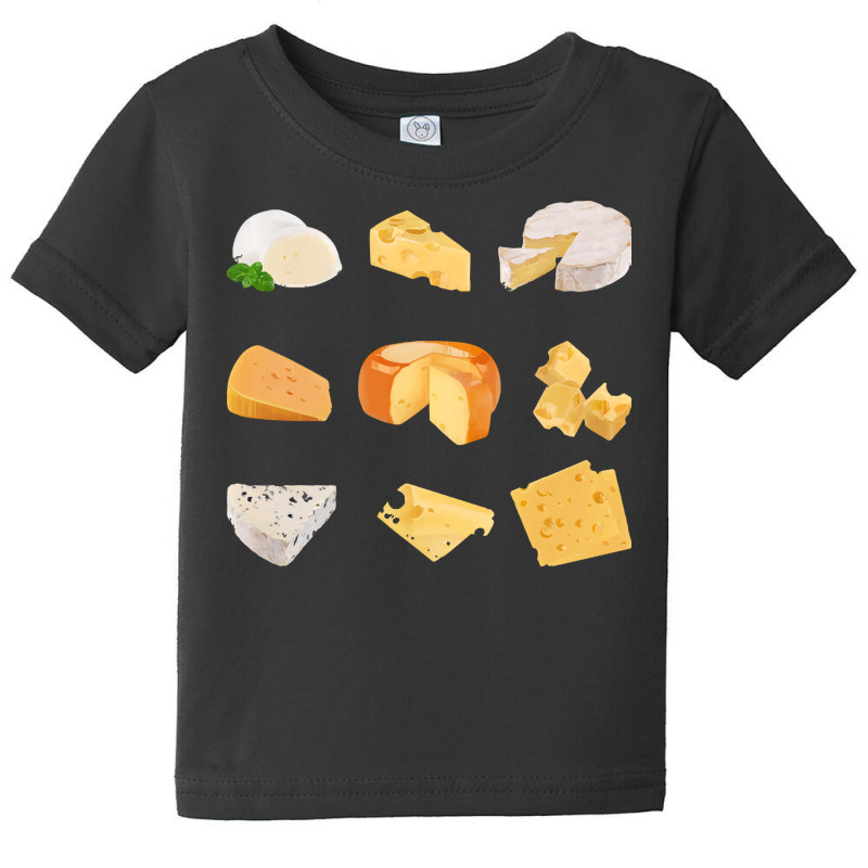 Different Types Of Cheese T  Shirt3 D Cheese Variety    Mozarella, Swi Baby Tee by thymeartiste | Artistshot