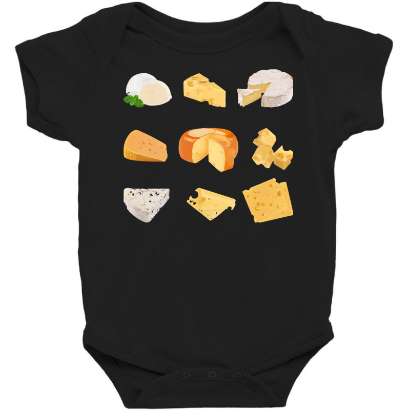 Different Types Of Cheese T  Shirt3 D Cheese Variety    Mozarella, Swi Baby Bodysuit by thymeartiste | Artistshot