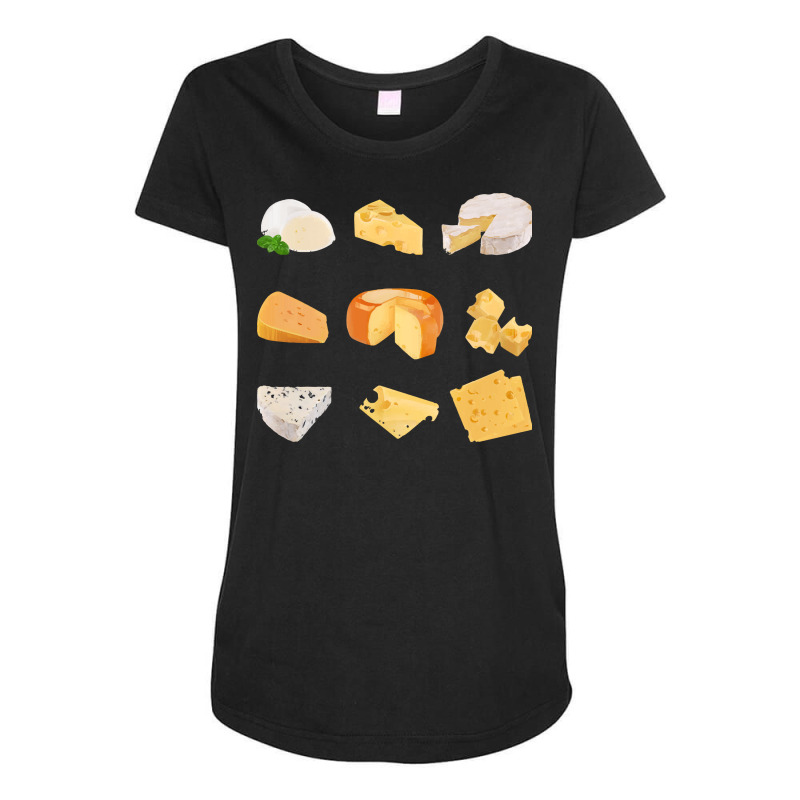 Different Types Of Cheese T  Shirt3 D Cheese Variety    Mozarella, Swi Maternity Scoop Neck T-shirt by thymeartiste | Artistshot