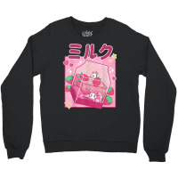 Funny Retro 90s Strawberry Milkshake Carton Kawaii Anime Cat T Shirt Crewneck Sweatshirt | Artistshot