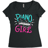 Piano Girl Pianist Music Notes Gift T Shirt Women's Triblend Scoop T-shirt | Artistshot