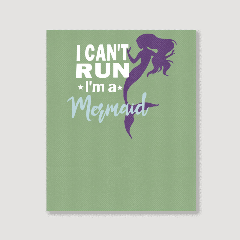 I Can Run Mermaid Portrait Canvas Print | Artistshot