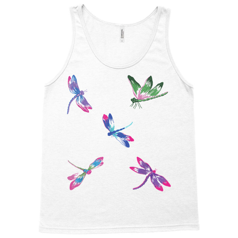 Dragonflies Machine Embroidery T Shirt Tank Top | Artistshot