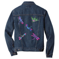 Dragonflies Machine Embroidery T Shirt Men Denim Jacket | Artistshot