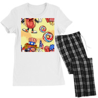 Patriotic Hotdog Ice Cream Donat Women's Pajamas Set | Artistshot