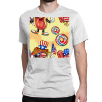 Patriotic Hotdog Ice Cream Donat Classic T-shirt | Artistshot