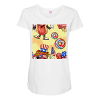 Patriotic Hotdog Ice Cream Donat Maternity Scoop Neck T-shirt | Artistshot