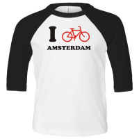 I Love Amsterdam Bicycle Funny Toddler 3/4 Sleeve Tee | Artistshot