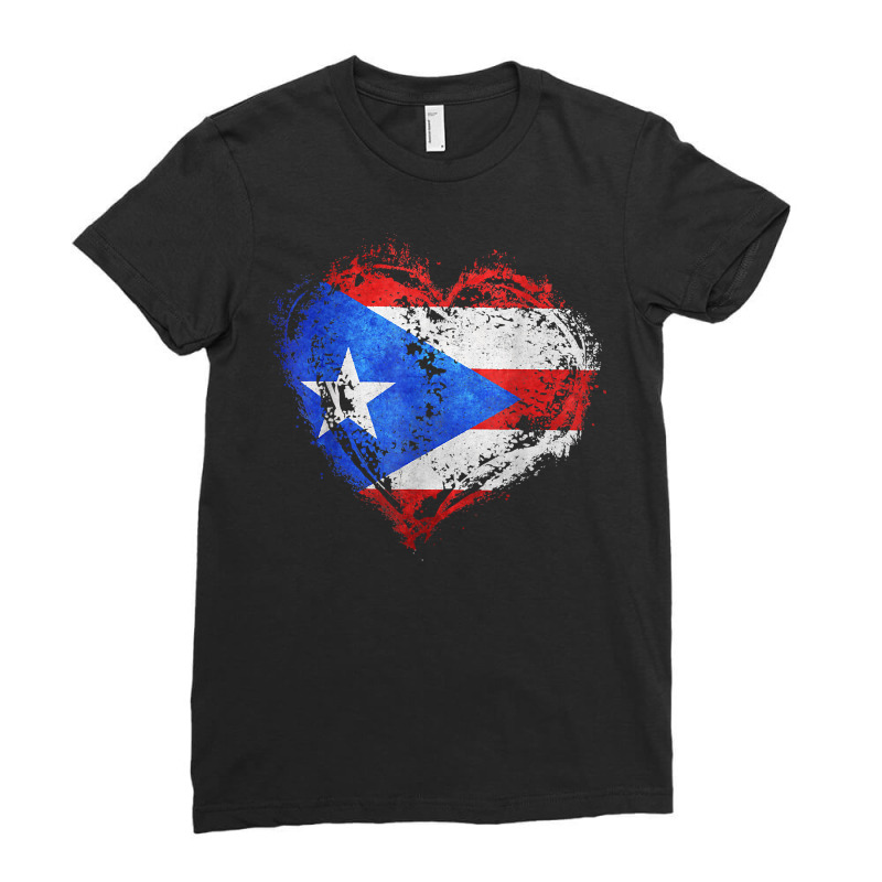 Puerto Rican Flag Vintage Puerto Rico Heart Valentines Day T Shirt Ladies Fitted T-shirt | Artistshot