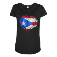 Puerto Rican Flag Vintage Puerto Rico Heart Valentines Day T Shirt Maternity Scoop Neck T-shirt | Artistshot