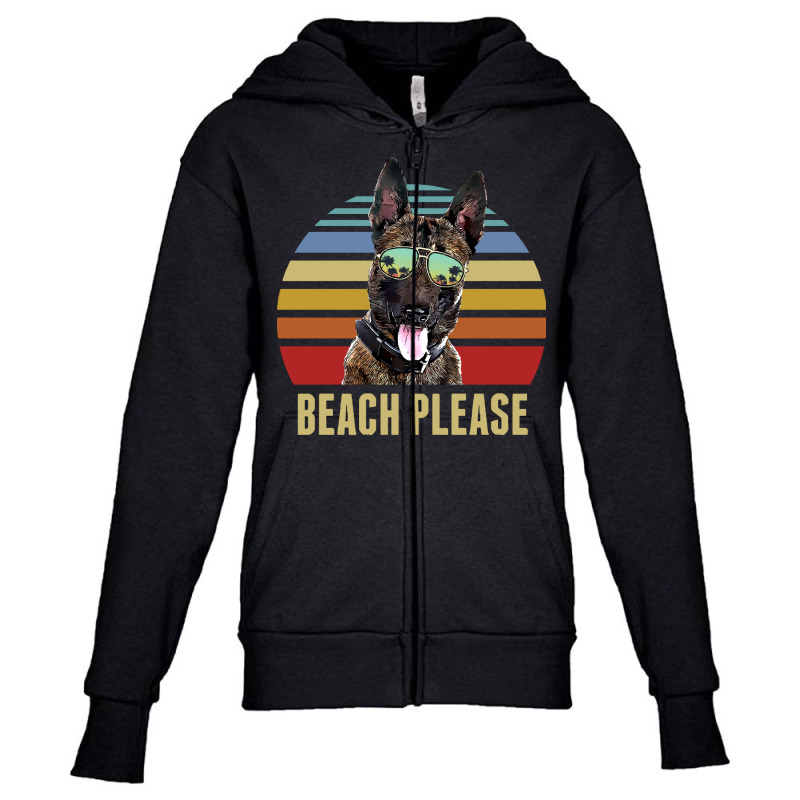 Belgian Malinois Summer Beach Vibe T  Shirt Beach Please Belgian Malin Youth Zipper Hoodie by quarreleducated | Artistshot