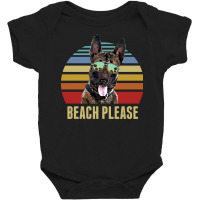 Belgian Malinois Summer Beach Vibe T  Shirt Beach Please Belgian Malin Baby Bodysuit | Artistshot