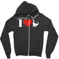 I Love Dinosaurs Funny Wild Animal Zipper Hoodie | Artistshot