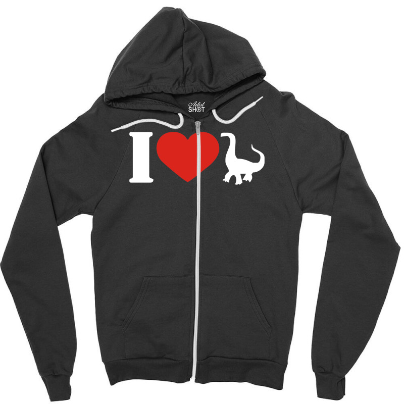 I Love Dinosaurs Funny Wild Animal Zipper Hoodie | Artistshot