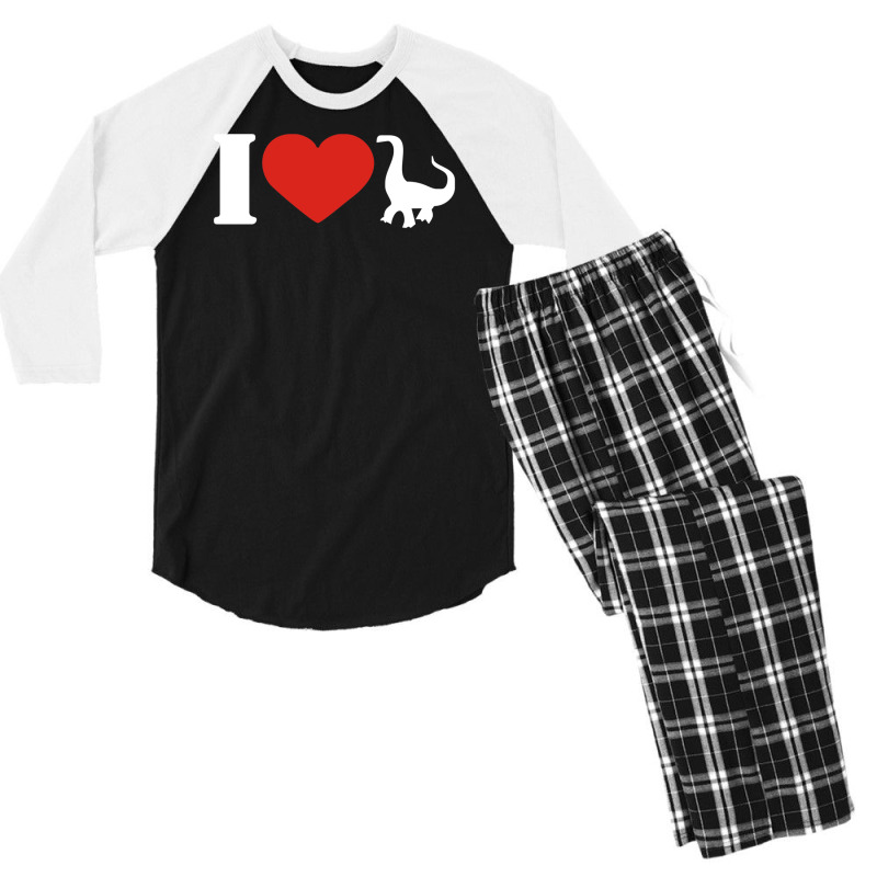 I Love Dinosaurs Funny Wild Animal Men's 3/4 Sleeve Pajama Set | Artistshot