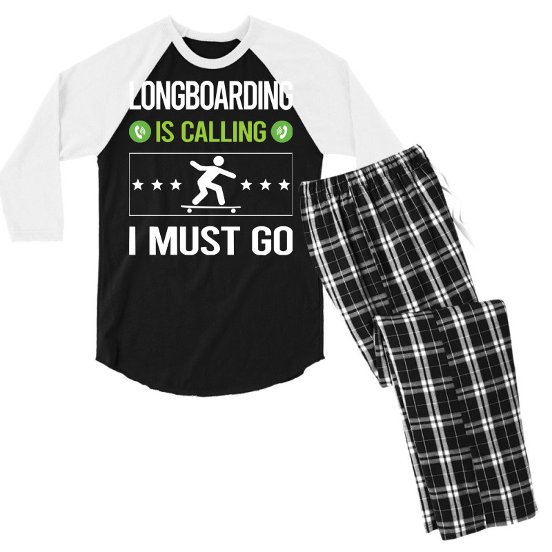 Longboarding T Shirtit Is Calling I Must Go Longboarding Longboard Lon Men's 3/4 Sleeve Pajama Set | Artistshot