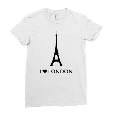 I Love London Funny Ladies Fitted T-shirt Designed By Heart Eye